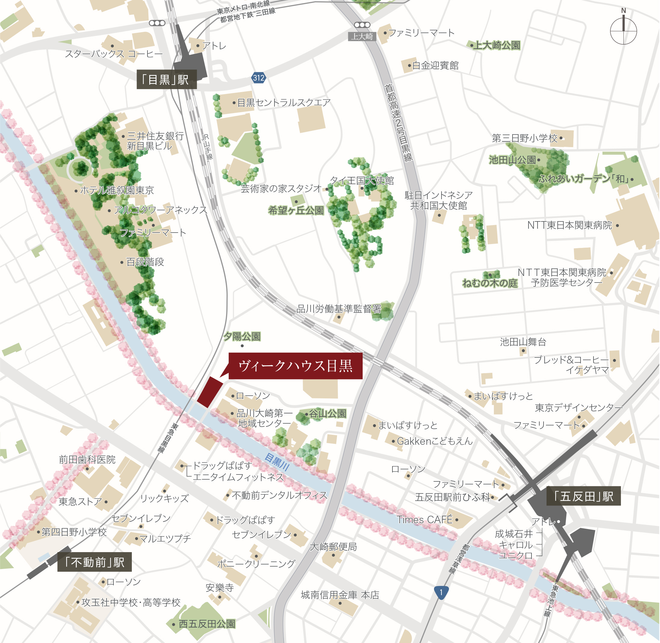 狭域の案内地図